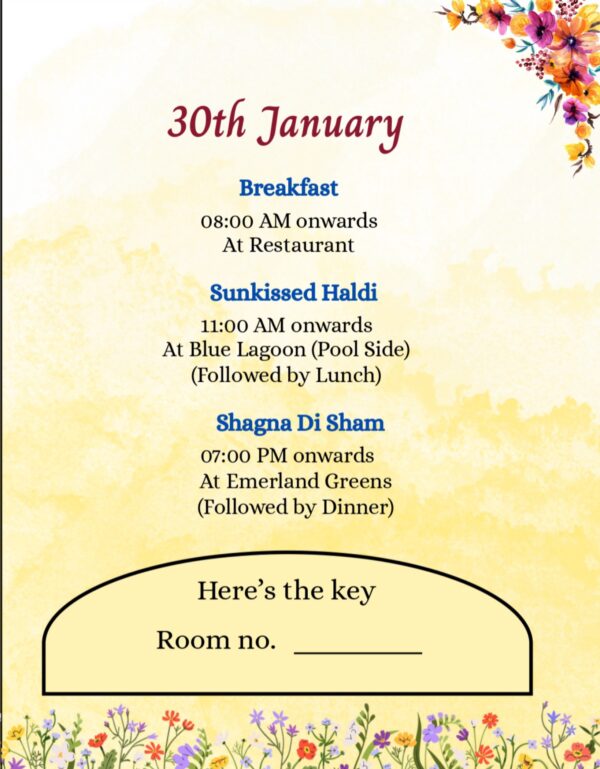 Key Card Itinerary